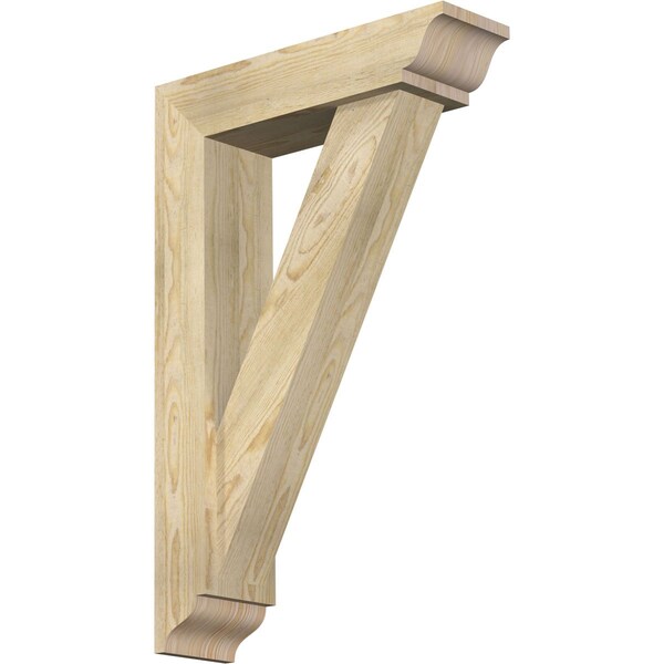 Ekena Millwork Traditional Traditional Rough Sawn Bracket w/ Offset Brace, Douglas Fir, 6"W x 22"D x 34"H BKT0604X22X34TRA01RDF - main